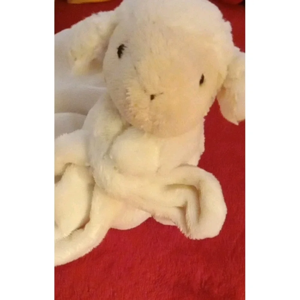 Jellycat Bashful Lamb Soother Cream White Sheep Plush Baby Security Blanket 13in